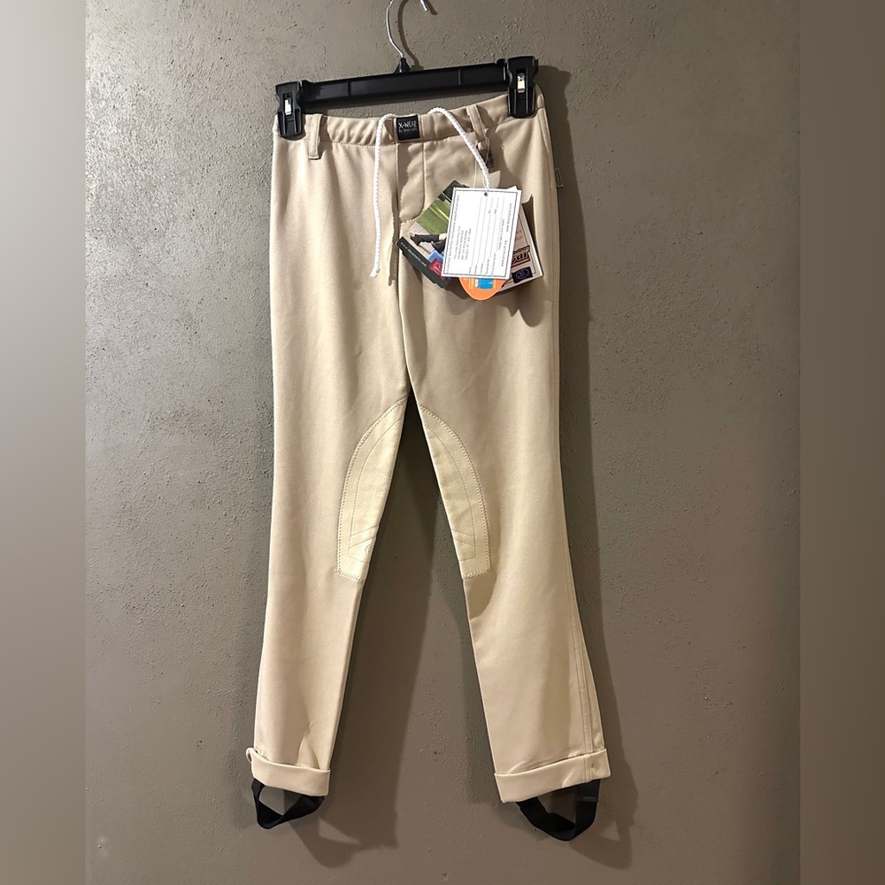 Kids tan horse Riding Breeches with Elastic Waist